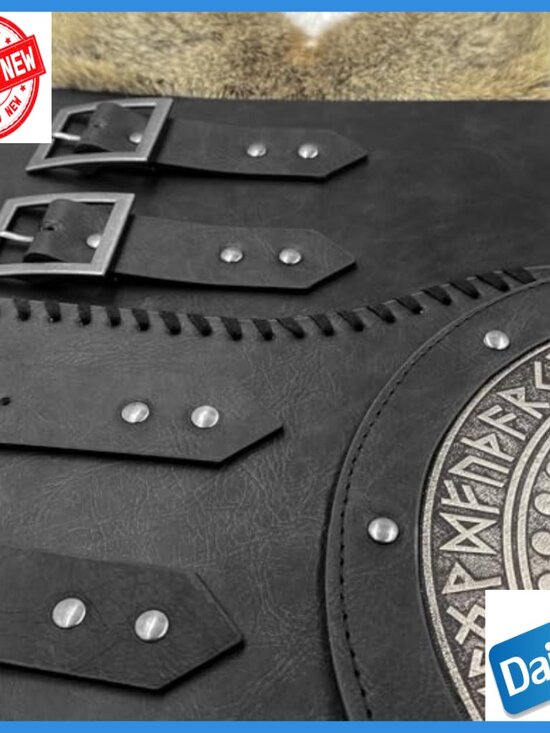 Viking Embossed Double Dragon Faux Leather Wide Belt Waist Armor main image 4